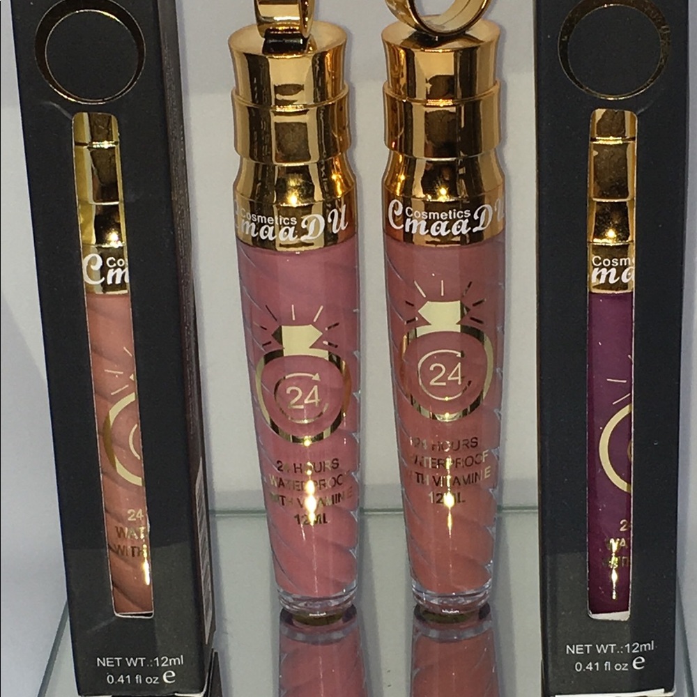 Nude, pink, and purple liquid lipstick!